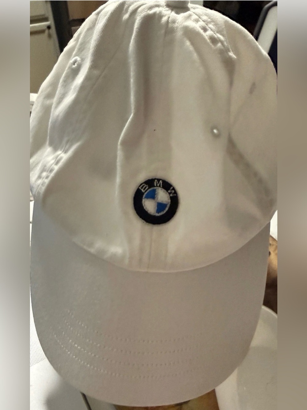 Polo Ralph Lauren BMW Hat Cap Baseball Strap Back One Size White Logo Mens - Picture 5 of 13